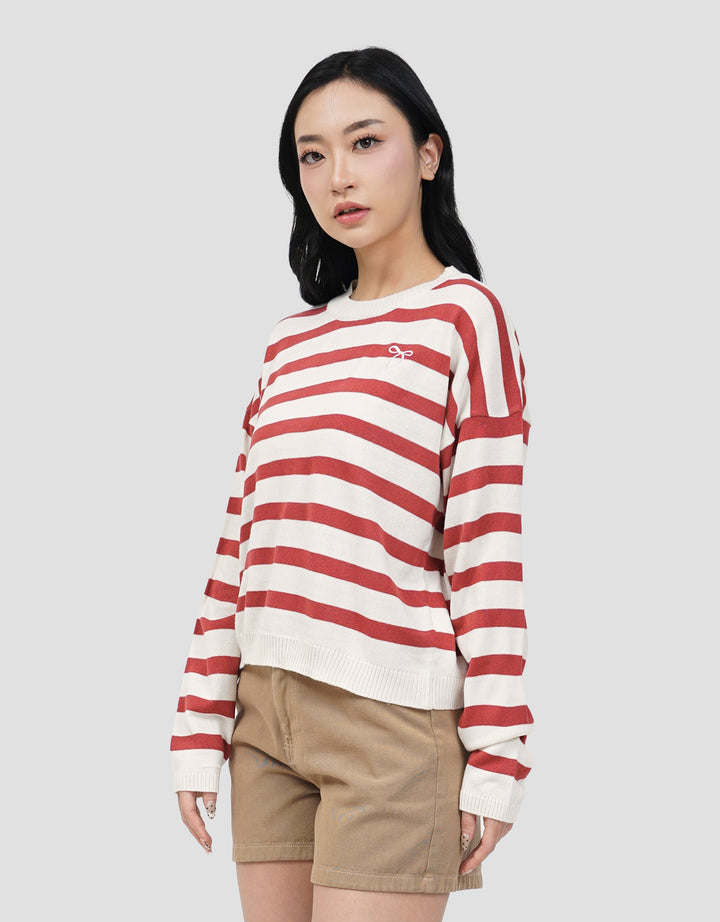 NEVADA FLAT KNIT STRIPE SWEATER WANITA