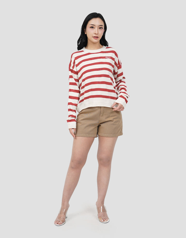 NEVADA FLAT KNIT STRIPE SWEATER WANITA