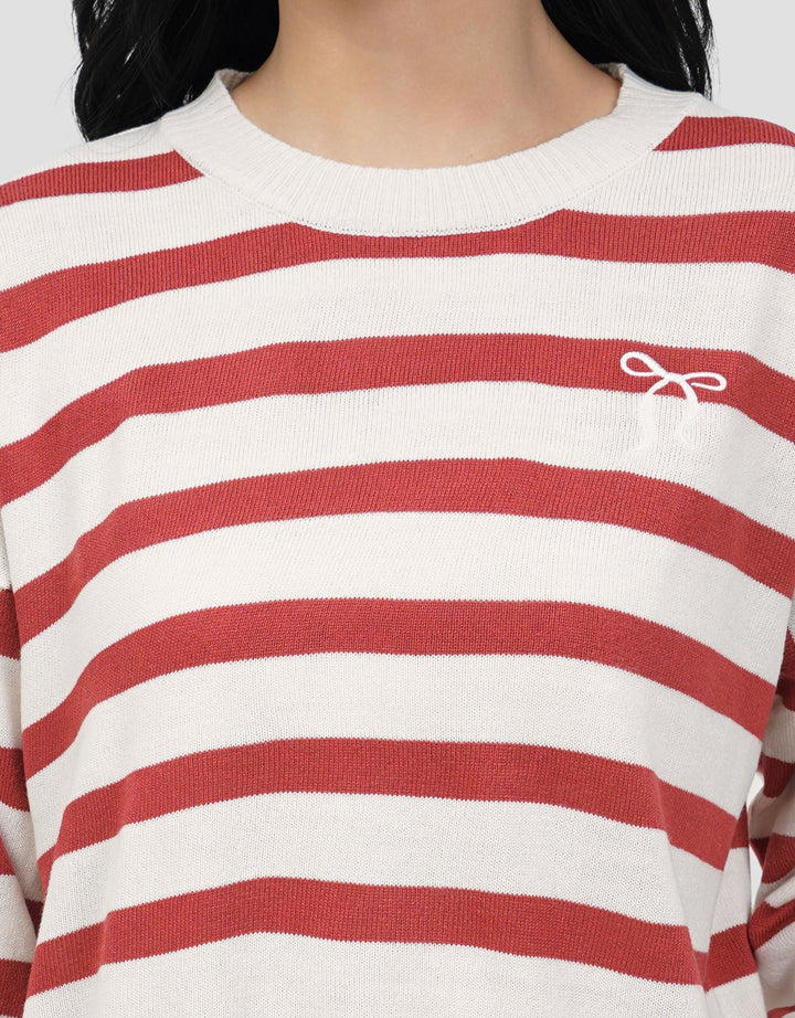 NEVADA FLAT KNIT STRIPE SWEATER WANITA