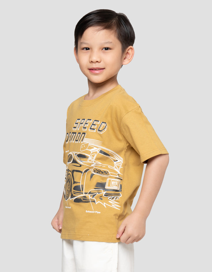 Little M Speed Demon Print Kaos Oversize Anak Laki-laki