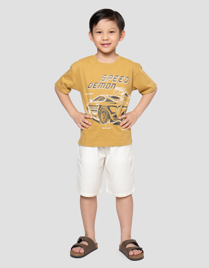 Little M Speed Demon Print Kaos Oversize Anak Laki-laki