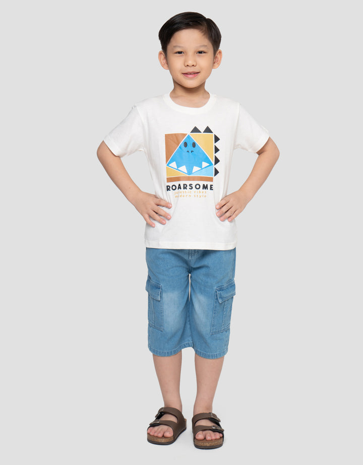 Little M Print Roar Some Jurassii Vibes Kaos Anak Laki-laki