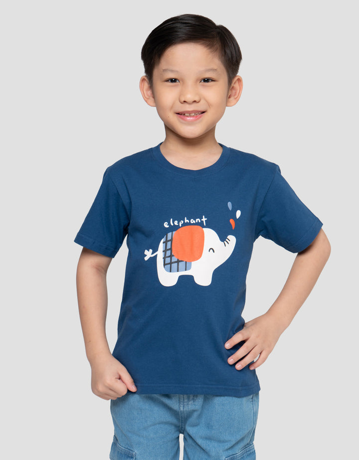 Little M Print Elephant Kaos Anak Laki-laki