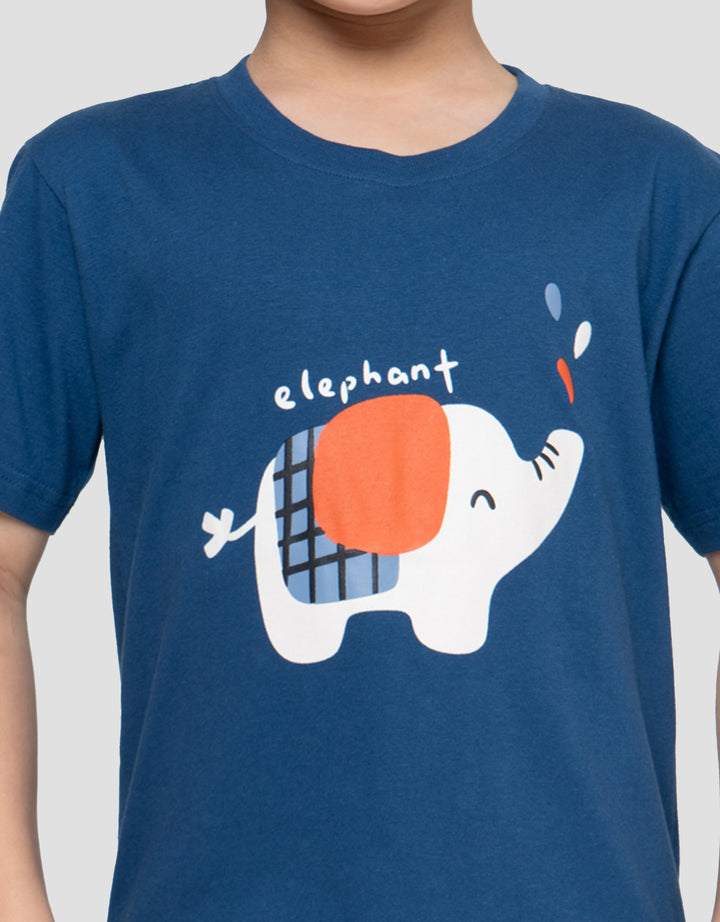 Little M Print Elephant Kaos Anak Laki-laki