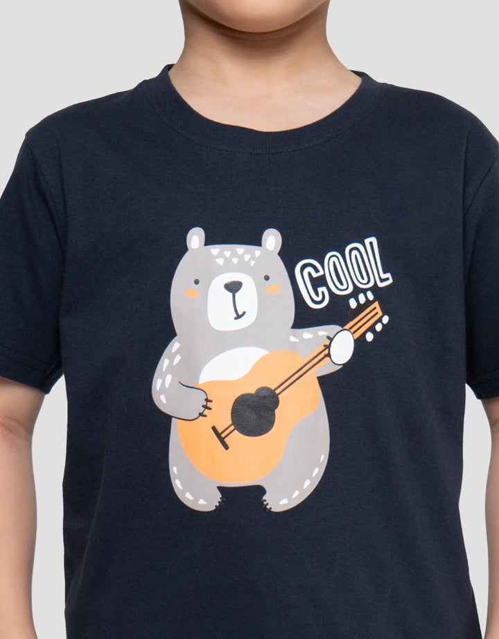 Little M Print Cool Bear Kaos Anak Laki-laki