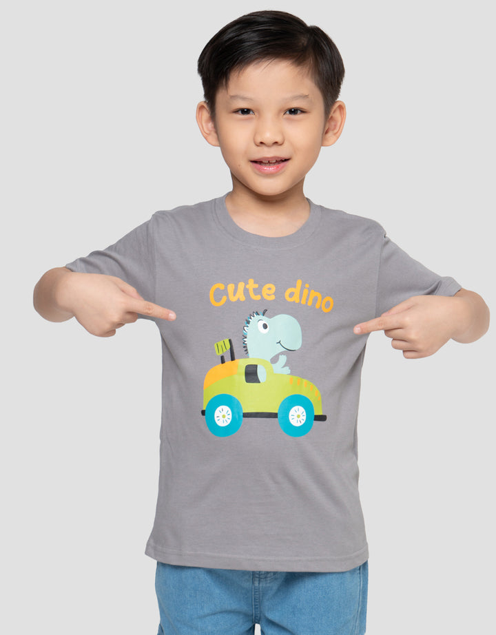 Little M Print Cute Dino Kaos Anak Laki-laki