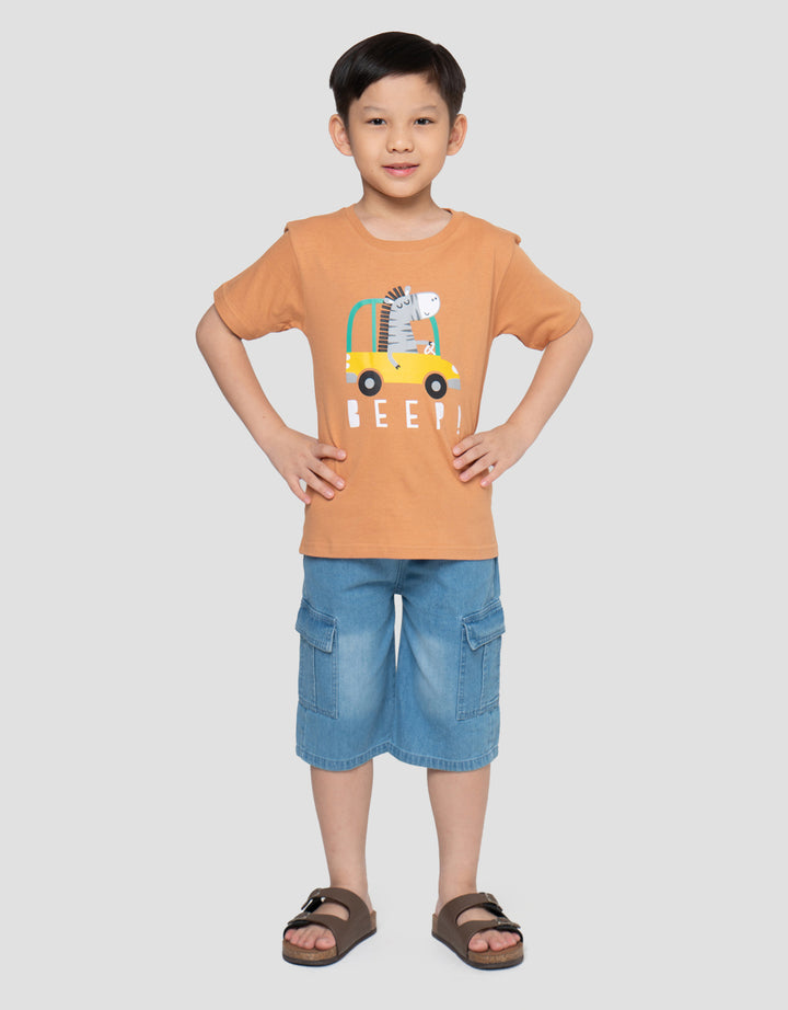 Little M Print Beep Zebra Kaos Anak Laki-laki