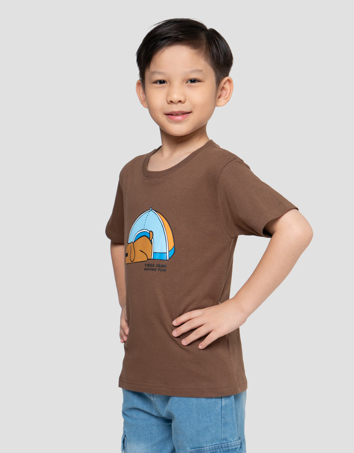 Little M Print Tired From Having Fun Kaos Anak Laki-laki