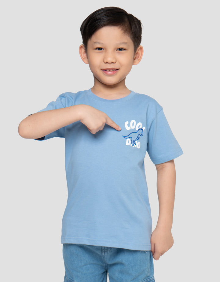 Little M Print Cool Dino Kaos Anak Laki-laki