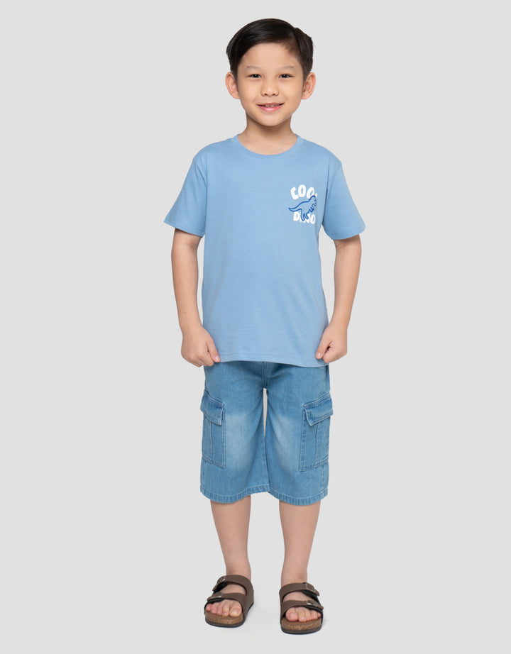 Little M Print Cool Dino Kaos Anak Laki-laki