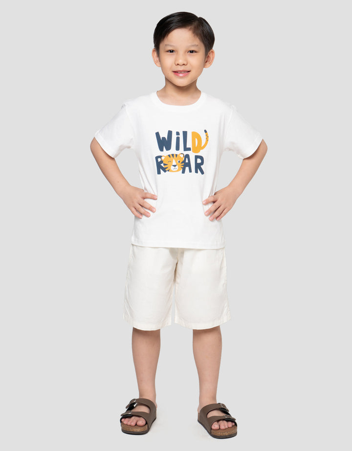 Little M Wild Roar Print Kaos Anak Laki-laki