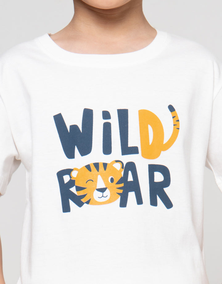 Little M Wild Roar Print Kaos Anak Laki-laki