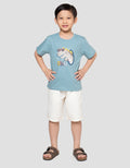 Little M Roar Cool Dino Print Kaos Anak Laki-laki