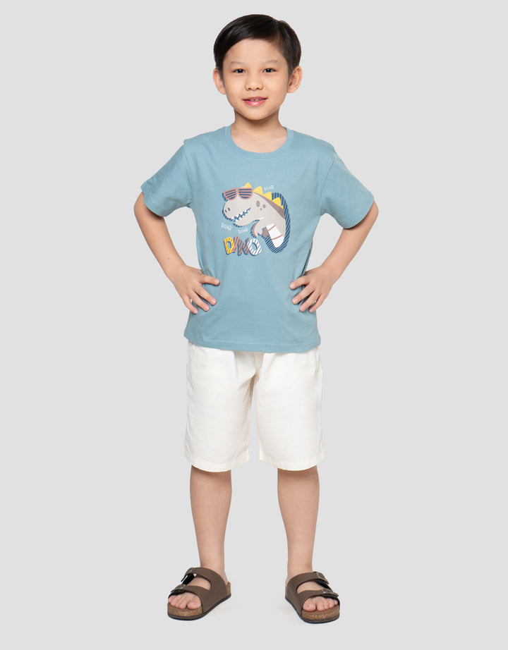Little M Roar Cool Dino Print Kaos Anak Laki-laki
