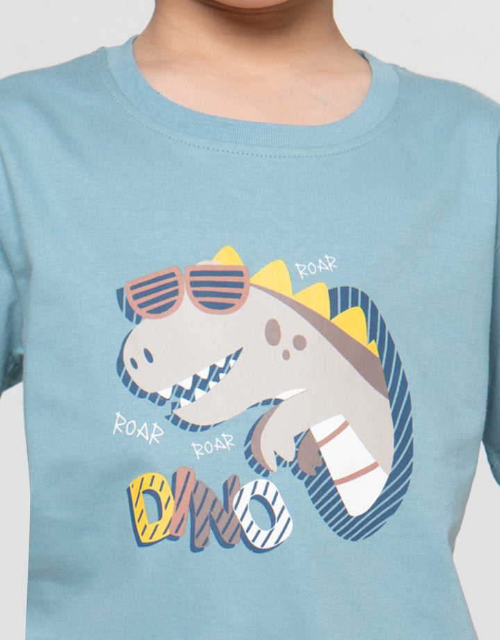 Little M Roar Cool Dino Print Kaos Anak Laki-laki