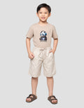 Little M Print Dino Celana Pendek Anak Laki-laki