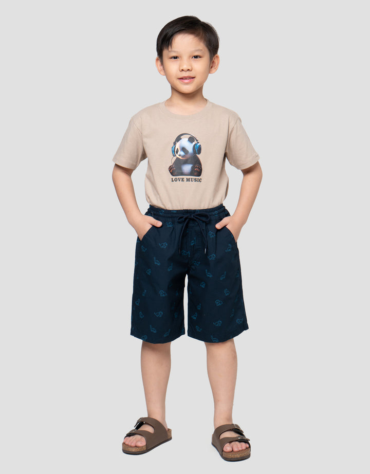 Little M Print Dino Celana Pendek Anak Laki-laki