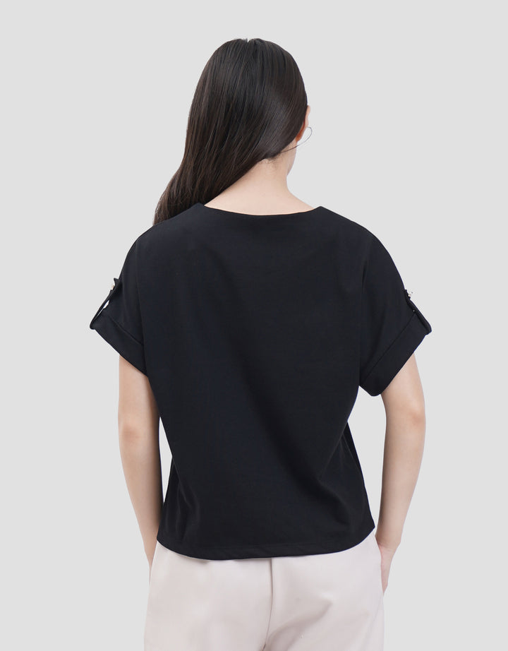 Connexion Roll Up Sleeve Kaos Wanita