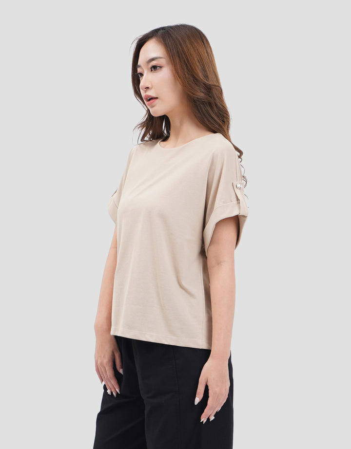 Connexion Roll Up Sleeve Kaos Wanita
