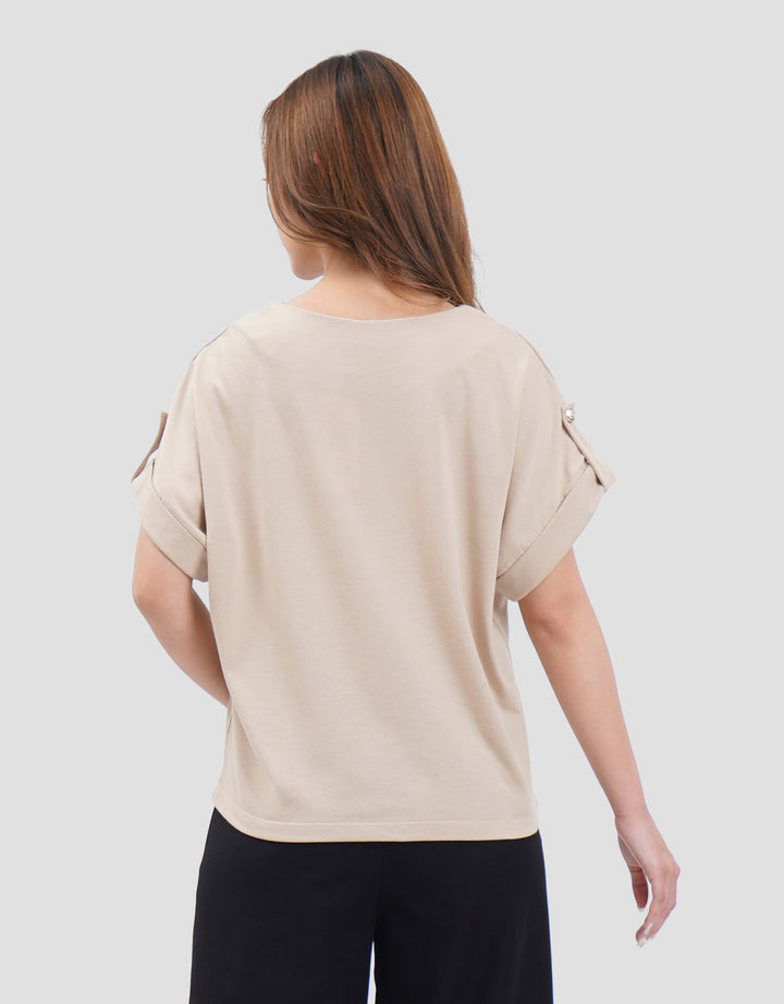 Connexion Roll Up Sleeve Kaos Wanita