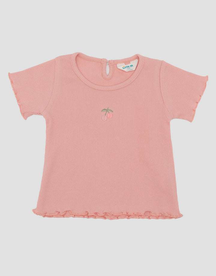Little M Rib With Embro Cherry Kaos Bayi
