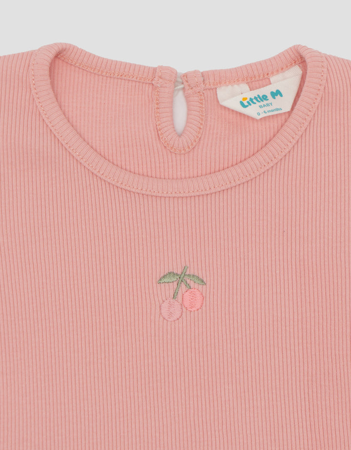 Little M Rib With Embro Cherry Kaos Bayi