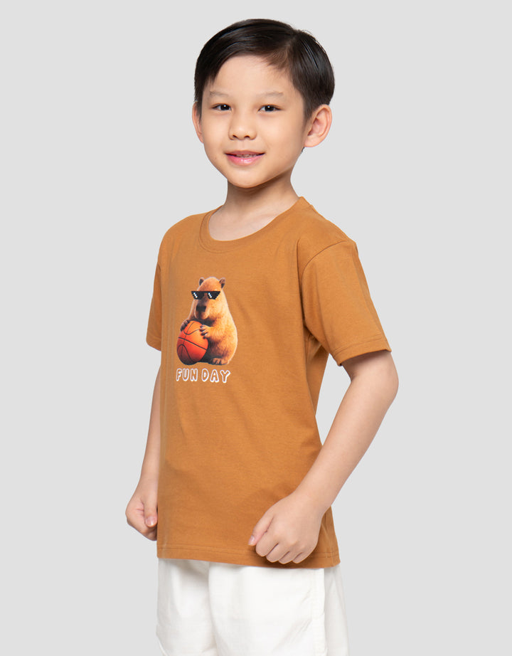 Little M Capibara Fun Day Print Kaos Anak Laki-laki