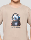 Little M Panda Love Music Print Kaos Anak Laki-laki