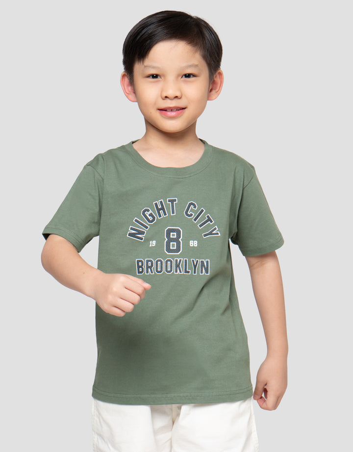 Little M Night City Brooklyn Print Kaos Anak Laki-laki