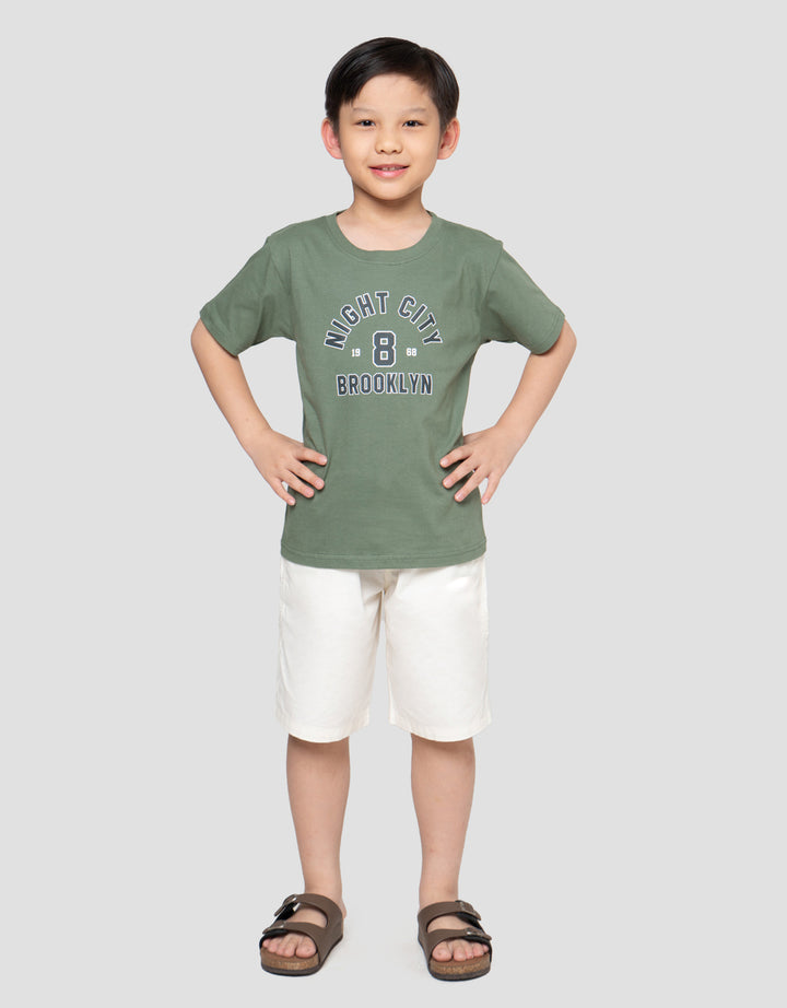 Little M Night City Brooklyn Print Kaos Anak Laki-laki
