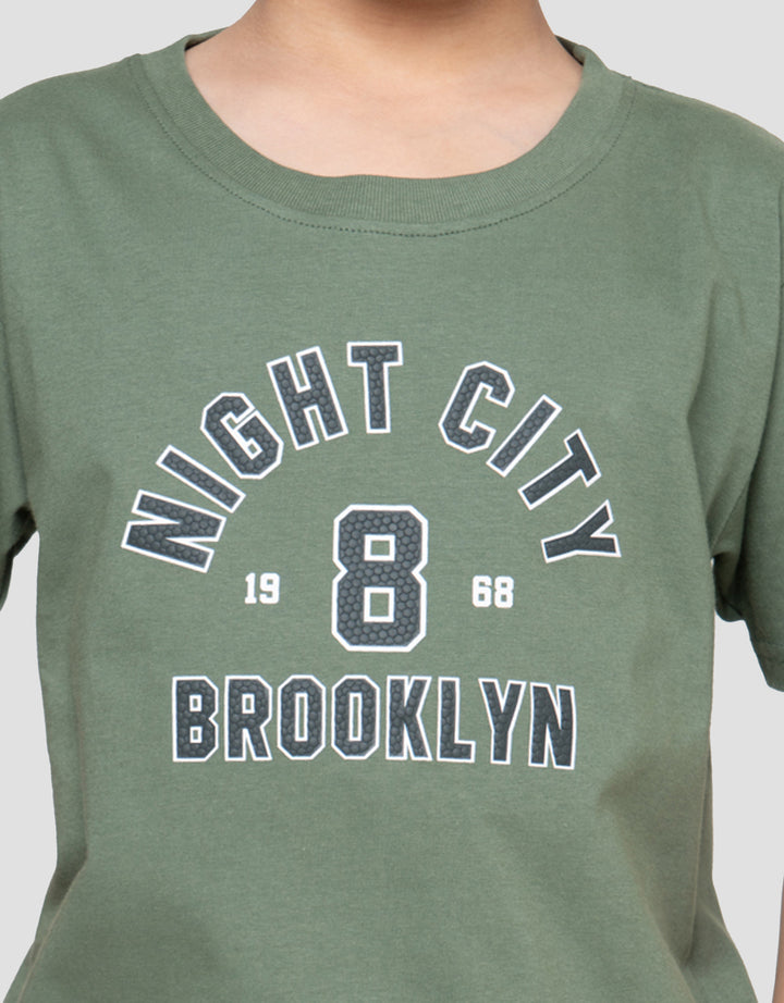 Little M Night City Brooklyn Print Kaos Anak Laki-laki