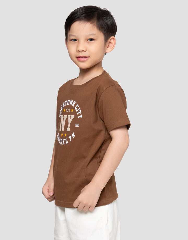 Little M Downtown City Ny Print Kaos Anak Laki-laki