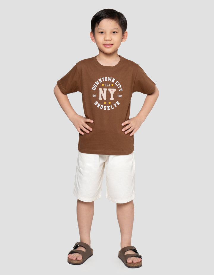 Little M Downtown City Ny Print Kaos Anak Laki-laki