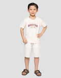 Little M Original Boston Print Kaos Anak Laki-laki