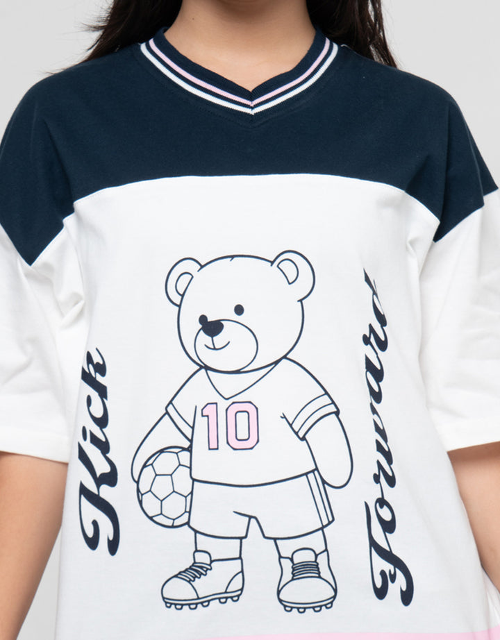 Nevada Bear Big Print Kaos Oversize Anak Perempuan