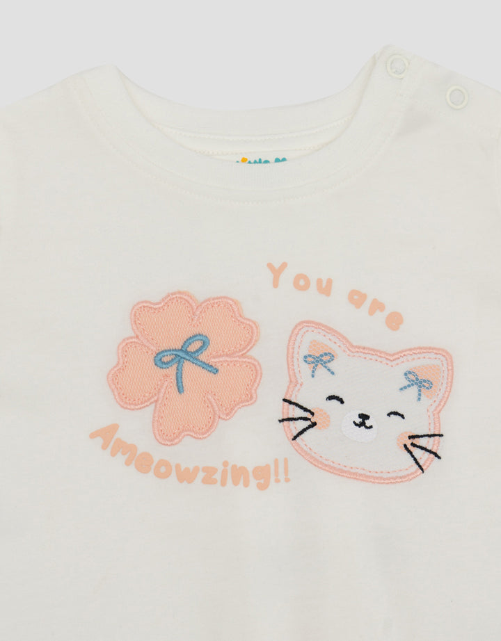 Little M Kitty Applique Kaos Bayi