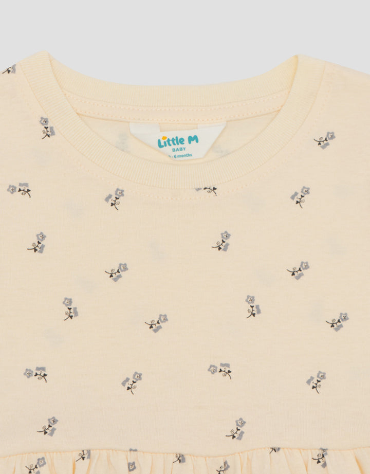 Little M Jersey Fullprint Bunga Dress Bayi