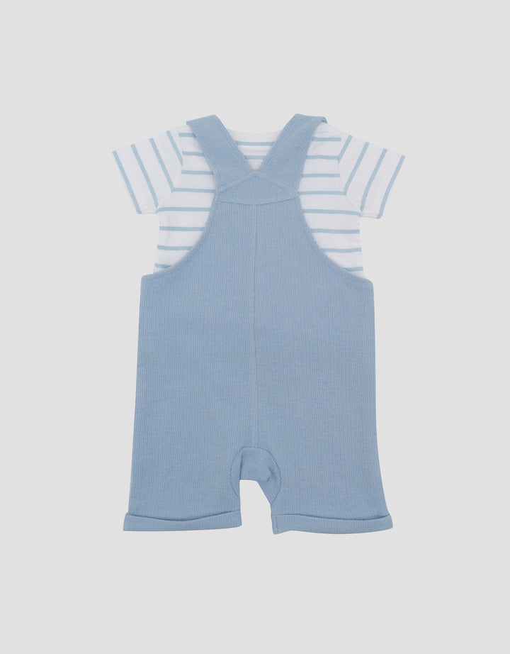 LITTLE M TEXTURE WITH APPLIQUE JUMPSUIT OVERALL BAYI