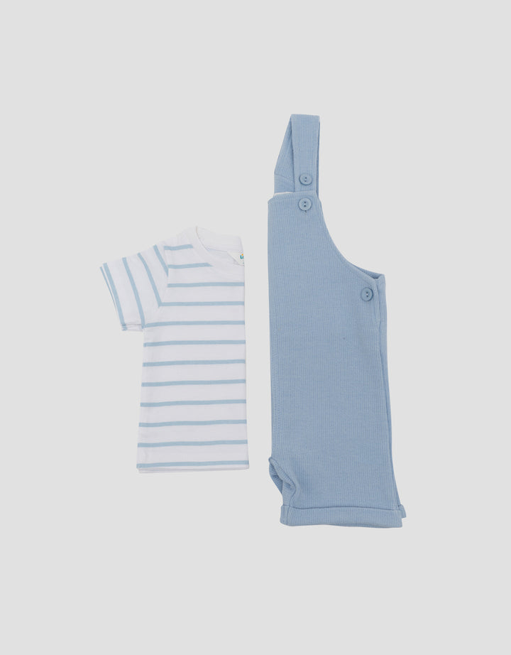 LITTLE M TEXTURE WITH APPLIQUE JUMPSUIT OVERALL BAYI