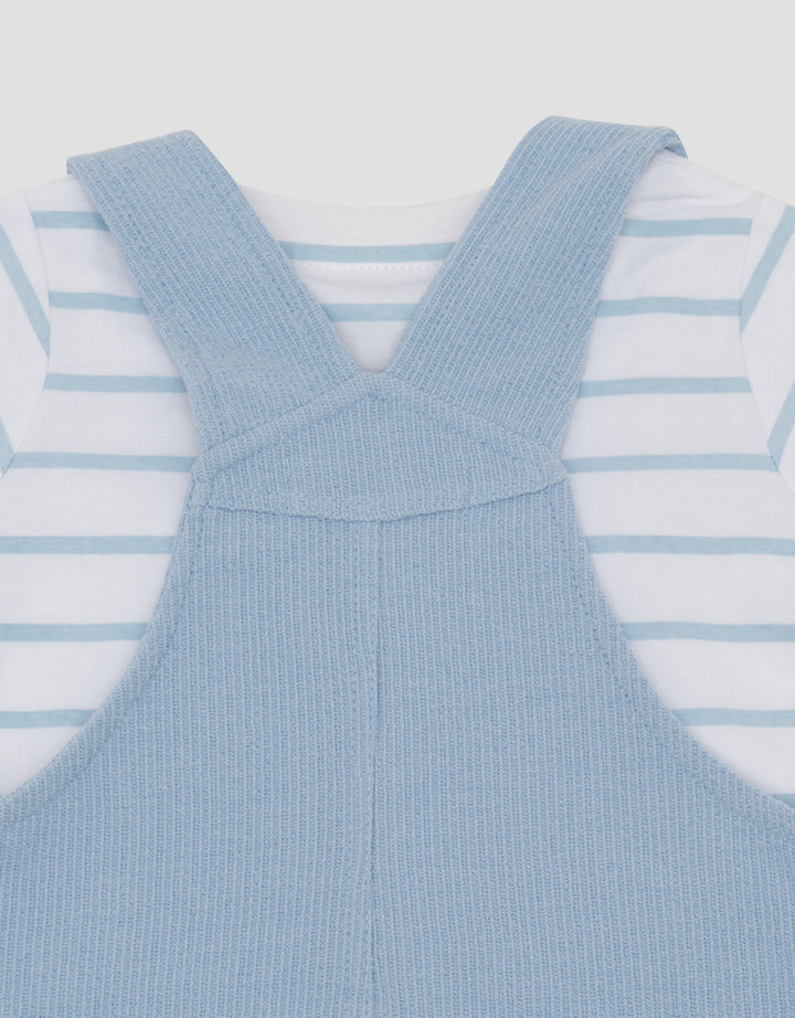 LITTLE M TEXTURE WITH APPLIQUE JUMPSUIT OVERALL BAYI