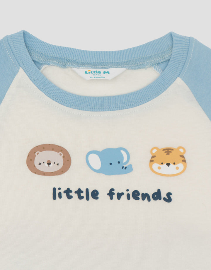 Little M Raglan Little Friends Pakaian Setelan Bayi