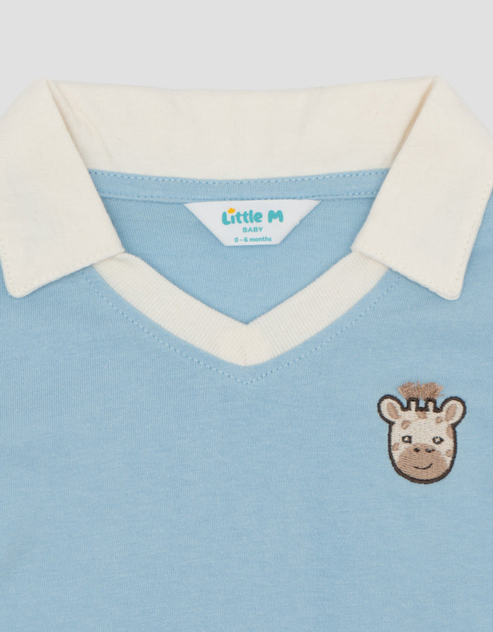 Little M Embro Giraffe Kaos Polo Bayi