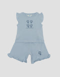 Little M Flower Print Pakaian Setelan Bayi