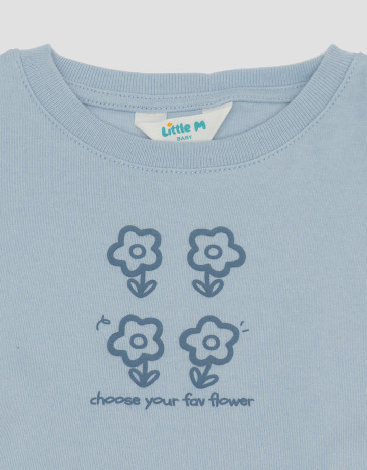 Little M Flower Print Pakaian Setelan Bayi