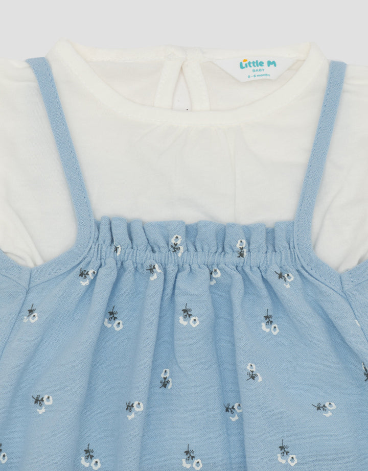 Little M 2Pc Rami Fullprint Flower Jumpsuit Overall Bayi