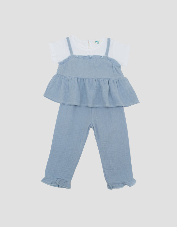 Little M 2Pc Jumpsuit Overall Bayi