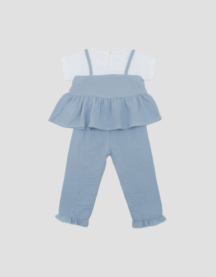 Little M 2Pc Jumpsuit Overall Bayi