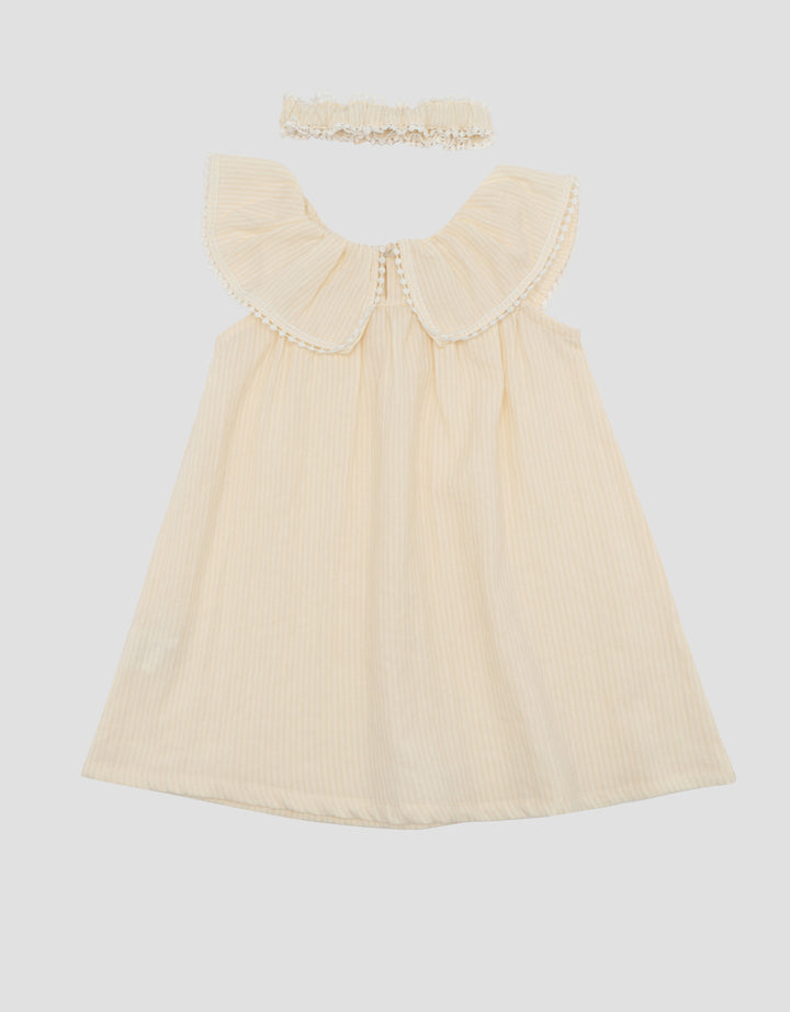 Little M Textured Stripe With Bandana Dress Bayi