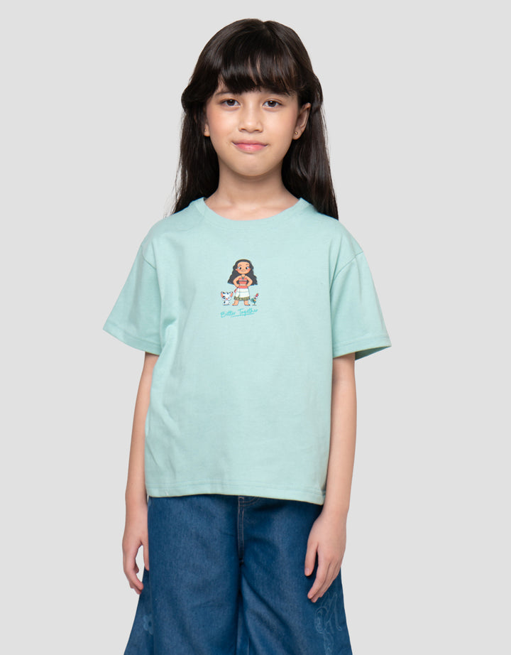 Disney Moana Better Together Print Kaos Anak Perempuan
