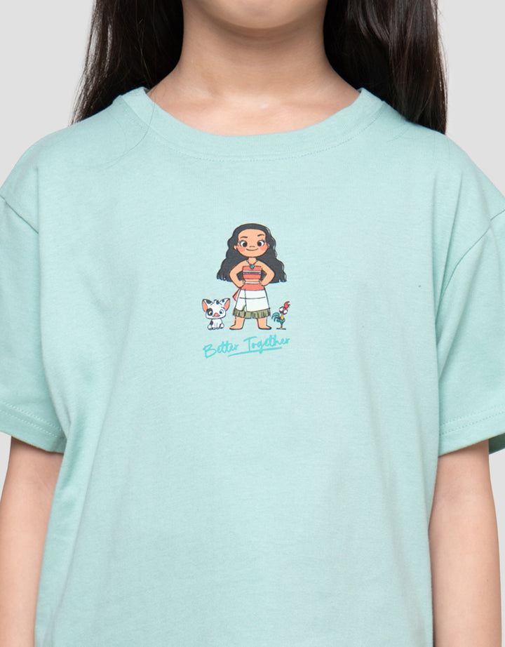 Disney Moana Better Together Print Kaos Anak Perempuan